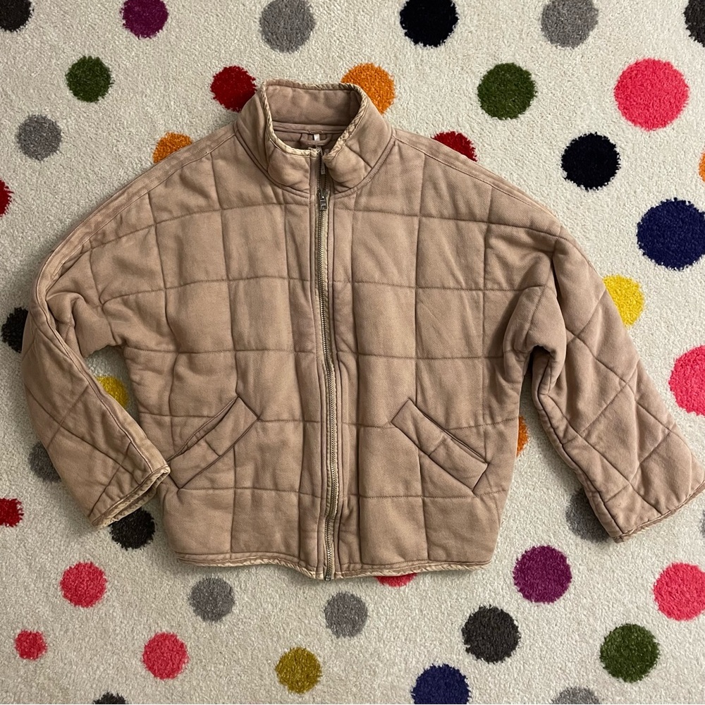 Free People Dolman Quilted Knit Jacket XS Rose Tyrien